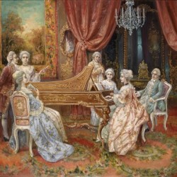 A social gathering in a saloon
